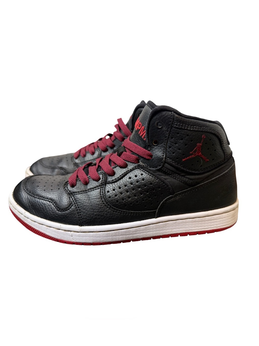 Nike Air Jordan 1 Mid Jumpman Black Red High Top Sneakers Men’s Size 7